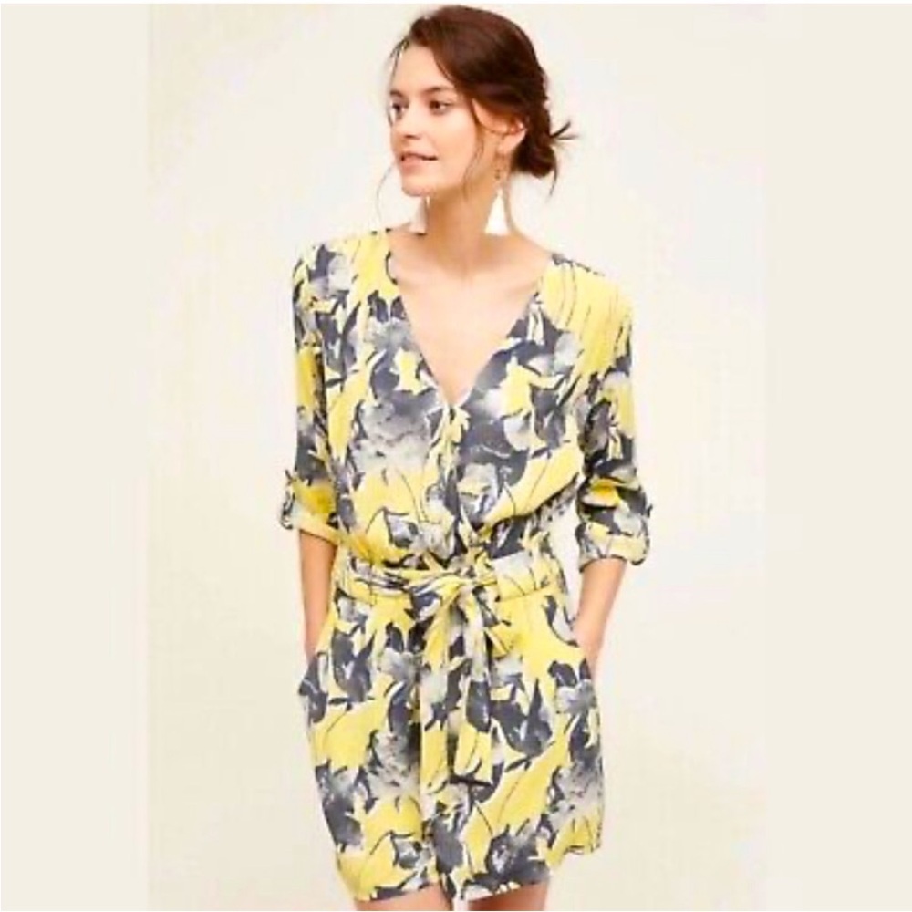 Anthropologie Elevenses Floral Somerset Romper